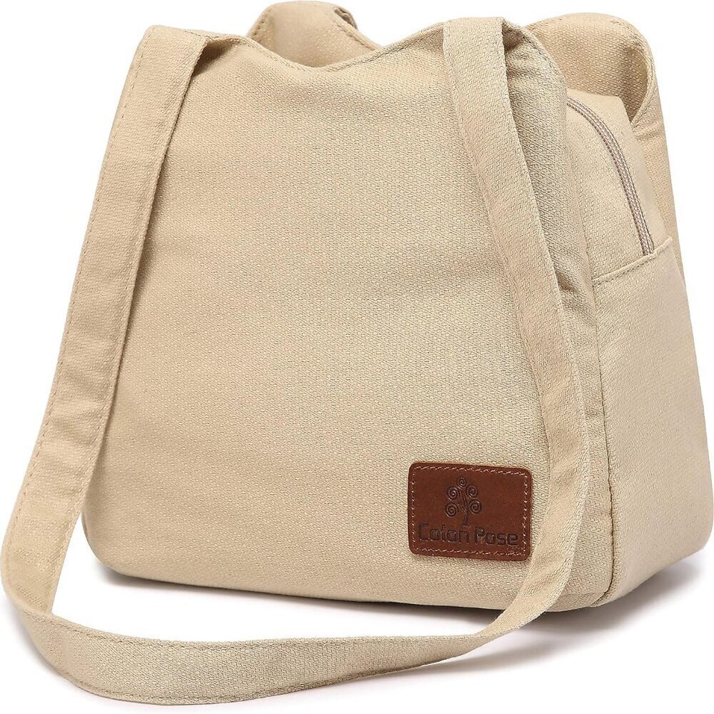 Mini Canvas Shoulder Bag Small Zipper Sling Bag Women's Handmade Hippie